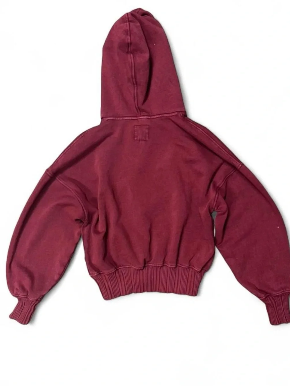 Women's Cropped Aerie Hoodie in Burgundy - Picture 4 of 6